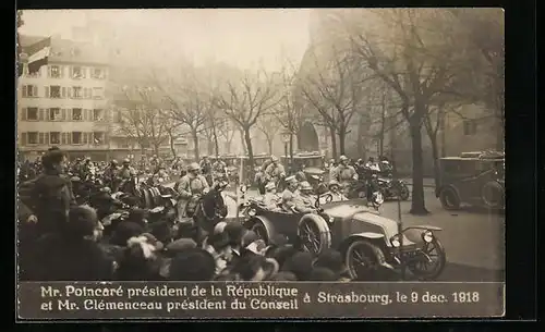 AK Strasbourg, Mr. Poincaré et Mr. Clémenceau 1918