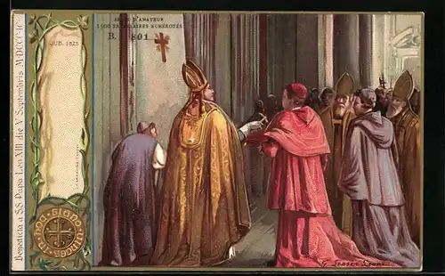 Lithographie Papst Leo XIII.