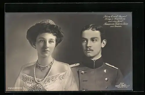 AK Prinz Ernst August Herzog zu Braunschweig und Prinzessin Victoria Luise von Preussen