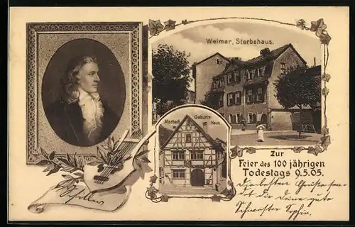 AK Feier zum 100 jährigen Todestag des Dichters Schiller 9.5.1905