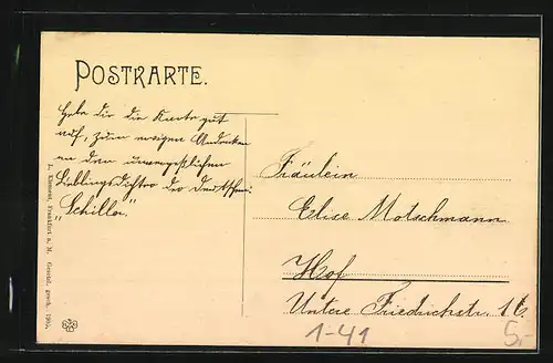 AK Feier zum 100 jährigen Todestag des Dichters Schiller 9.5.1905