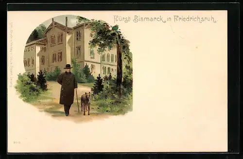 Lithographie Fürst Bismarck in Friedrichsruh