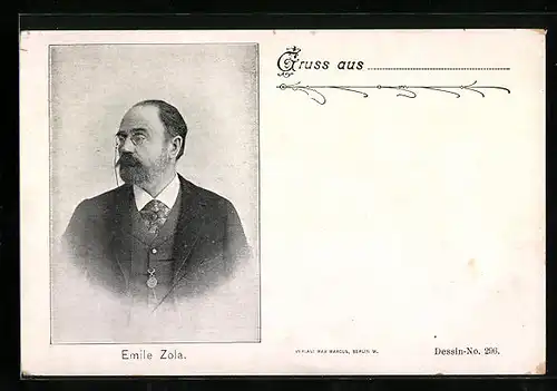 AK Portrait von Emile Zola