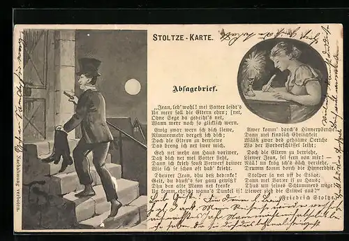 AK Dichter Friedrich Stoltze, Absagebrief