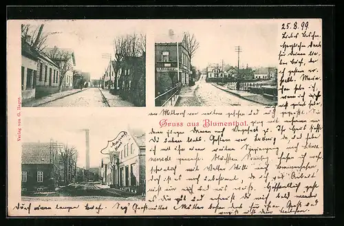 AK Blumenthal, Ortsansichten mit Strassenpartien