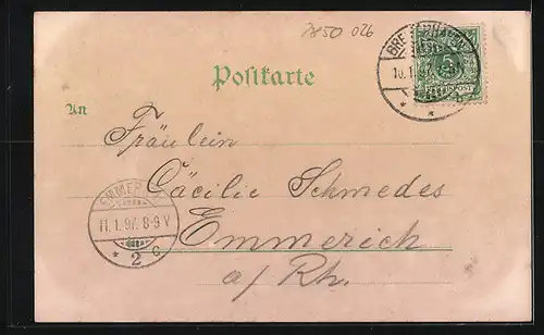 Lithographie Bremerhaven, Lloyd Hotel, Ozeandampfer, Hafen