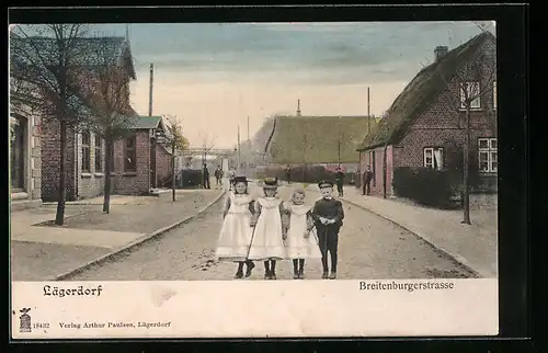 AK Lägerdorf, Breitenburgerstrasse mit Kindern