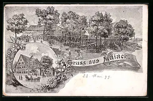 Künstler-AK Maiach, Restauration Maiach mit Terrasse