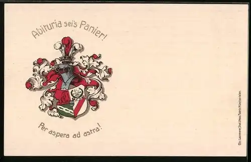 AK Abituria sei`s Panier, Per aspera ad astra!, Studentenwappen