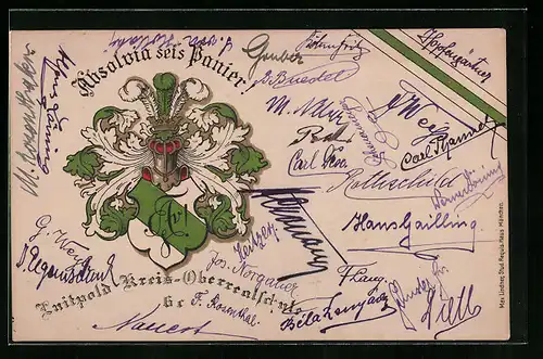 AK Absolvia sei`s Panier!, Luitpold Kreis-Oberrealschule, Studentenwappen