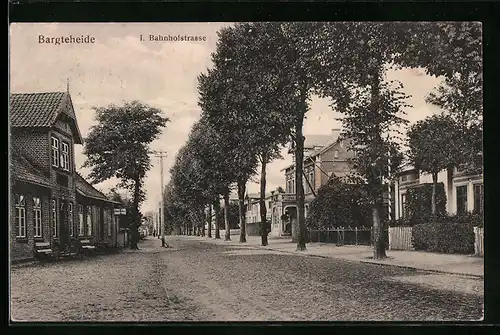 AK Bargteheide, Partie in der I. Bahnhofstrasse