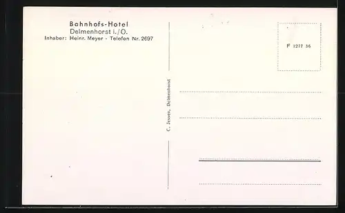 AK Delmenhorst i. / O., Bahnhofs-Hotel und Kirche mit Strasse