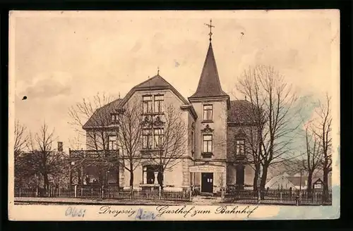 AK Droyssig, Gasthof zum Bahnhof