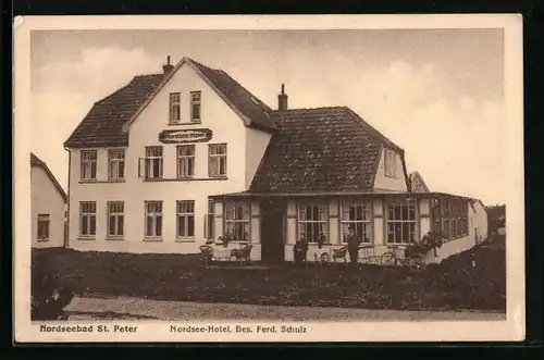 AK St. Peter, Nordseebad, Nordsee-Hotel von Ferd. Schulz