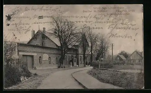 AK Kiel, Gasthaus Lindenhain von W. Schacht