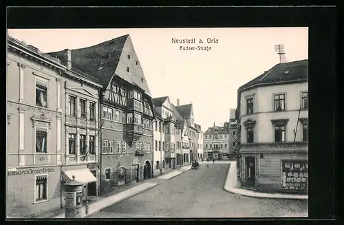 AK Neustadt a. Orla, Partie in der Rodaer-Strasse