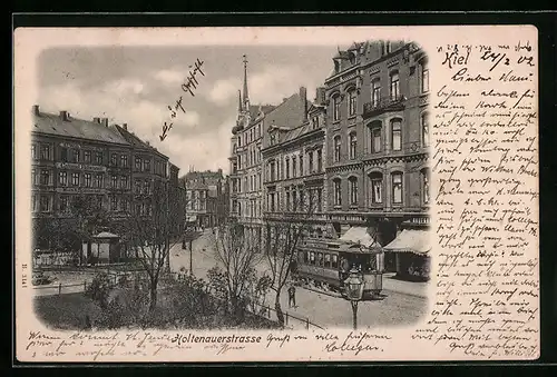 AK Kiel, Holtenauerstrasse mit Strassenbahn