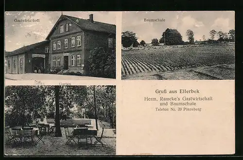 AK Ellerbek, H. Ramckes Gasthaus und Baumschule
