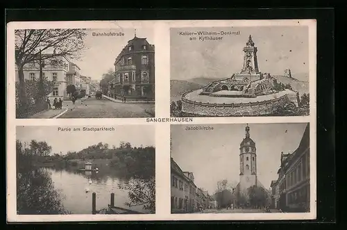 AK Sangerhausen, Bahnhofstrasse, Jacobikirche