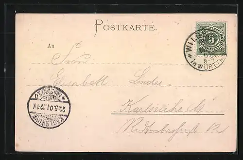 AK Wildbad, Partie an der Enz in der König-Karlstrasse