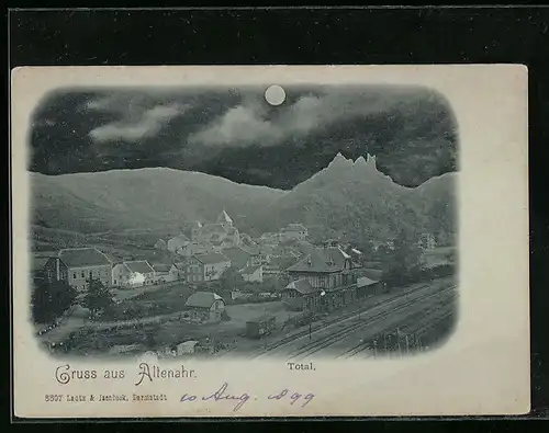 Mondschein-AK Altenahr, Totalansicht