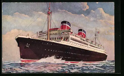 Künstler-AK Passagierschiff Washington der United States Lines