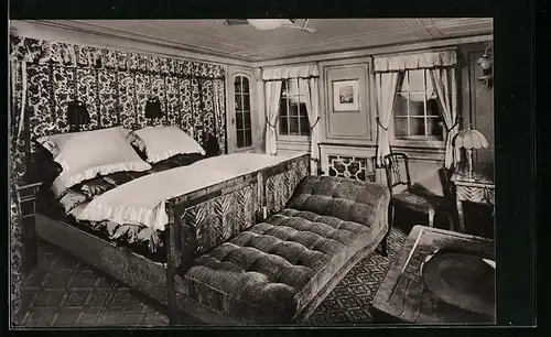 AK Passagierschiff New York der Hamburg-Amerika-Linie, Luxuskabine