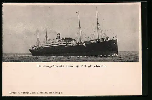 AK Passagierschiff P. D. Pretoria der Hamburg-Amerika Linie