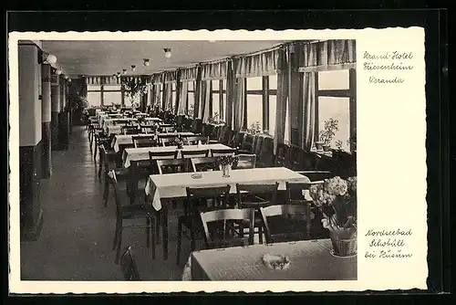 AK Schobüll b. Husum, Strand-Hotel Friesenheim, Veranda