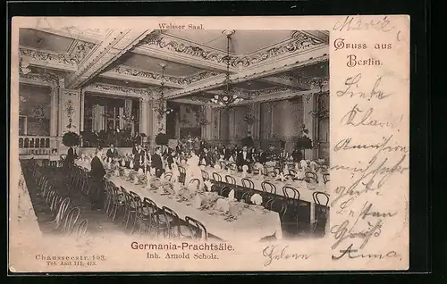 AK Berlin, Germania Prachtsäle, Chausseestr. 103, Weisser Saal