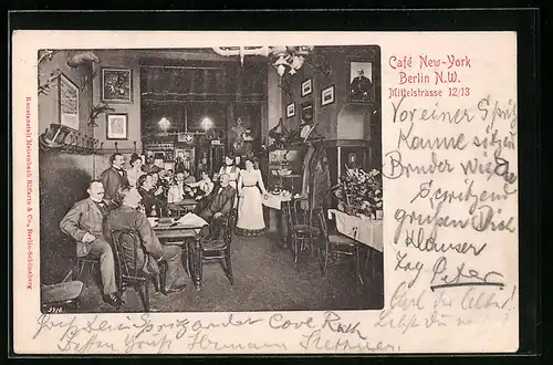 AK Berlin, Café New York, Mittelstrasse 12 /13