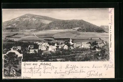 AK Achdorf, Scheffel-Linde und Gasthaus