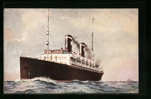 Künstler-AK Passagierschiff Esperia in voller Fahrt