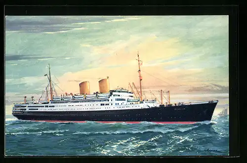 Künstler-AK Passagierschiff MS Berlin auf hoher See
