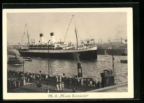 AK Passagierschiff MS Monte Sarmiento im Hafen