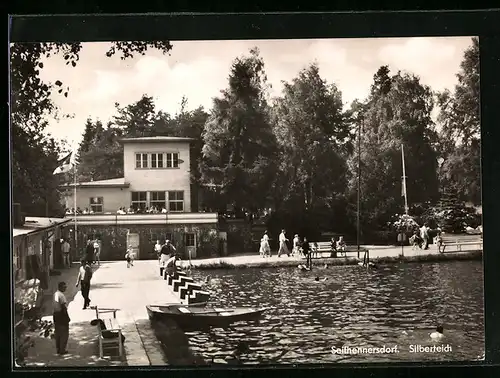 AK Seifhennersdorf, Silberteich, Badegäste