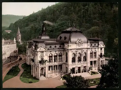 Fotografie 9248 P. Z. - Photochrom Zürich, Ansicht Karlsbad, Kaiserbad - Badehaus