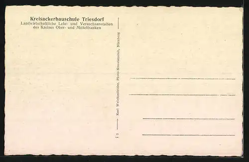 AK Triesdorf, Kreisackerbauschule, Schulhof gegen Westen