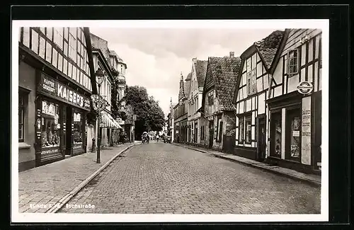 AK Bünde i. W., Eschstrasse mit Kaiser`s Kaffeegeschäft