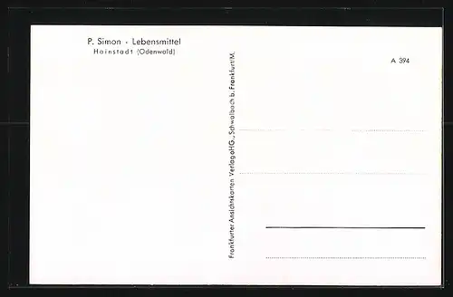 Passepartout-AK Hainstadt i. Odw., Verschneite Strassenpartie mit Festtagsgrüssen