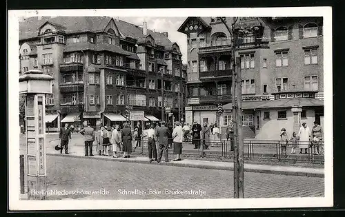 AK Berlin-Niederschöneweide, Schneller- Ecke Brückenstrasse