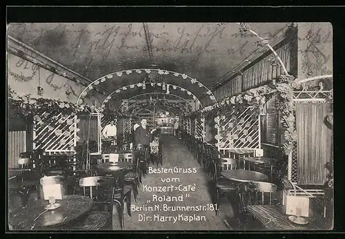 AK Berlin, Restaurant Konzert-Cafe Roland, Brunnenstrasse 181
