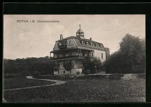 AK Rötha i. Sa., Gasthaus Obstweinschänke