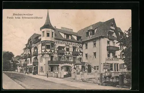 AK Badenweiler, Partie beim Schwarzwaldhotel