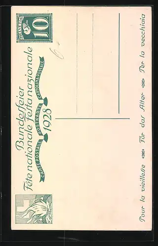 AK Schweizer Bundesfeier 1928, Für das Alter, Ganzsache