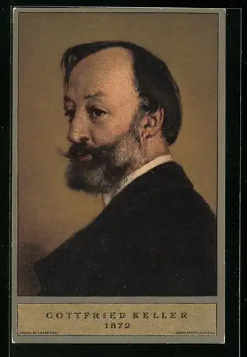 Künstler-AK Schweizer Bundesfeier 1919, Gottfried Keller, Ganzsache