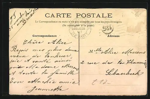 AK Schwalbe mit Ilexzweig im Schnabel, Neujahrsgruss