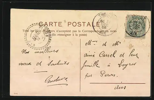 AK Singvögel mit einer Kanne, Neujahrsgruss