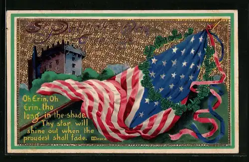 AK St. Patrick`s Day Greeting, Kleeblatt