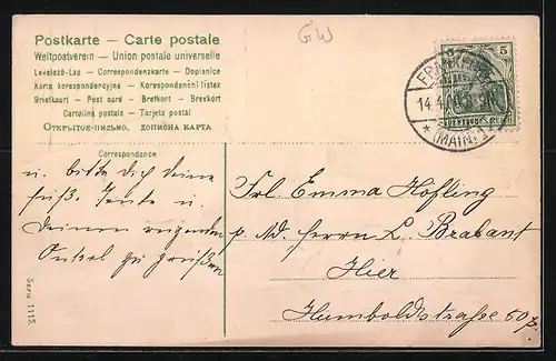 AK Osterküken mit Ostereiern